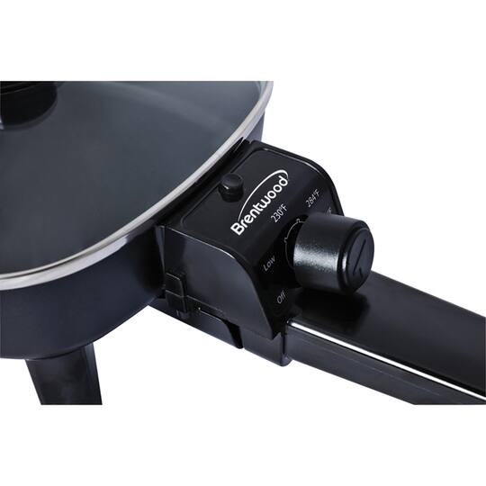 Brentwood 6" Black Nonstick Electric Skillet with Glass Lid